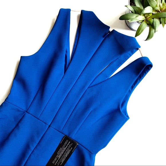 BCBGMAXAZRIA Blue Sleeveless A-Line Mini Dress - Picture 2 of 11